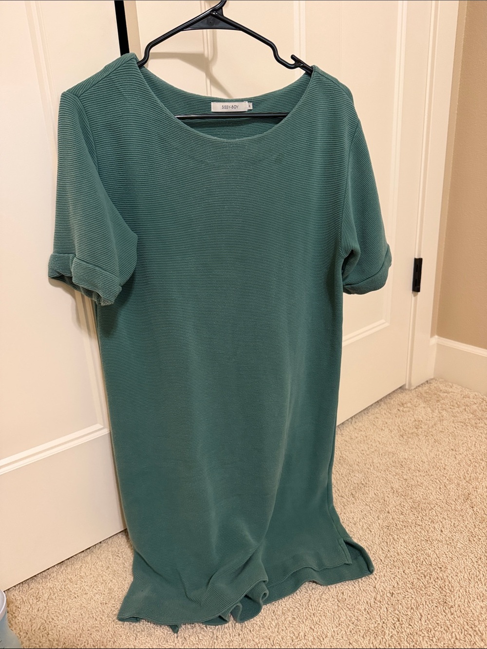Casual Green Kids Dress with Scoop Neck